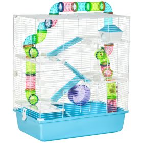 Extra Large 23" Hamster Cage with Tubes and Tunnels, Portable Carry Handles, Rat House and Habitats Big 5-Tier Design, Mouse Cage Includes Exercise W