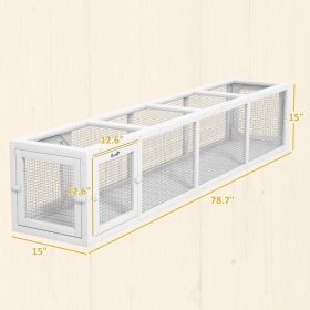 Wooden Cat Run With Weather Protection, Connecting Inside And Outside