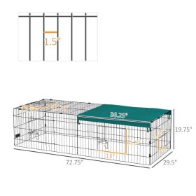 Small Animal Playpen With With Roof For Rabbits, Chicken, Chinchillas For Indoor Outdoor Use, Green